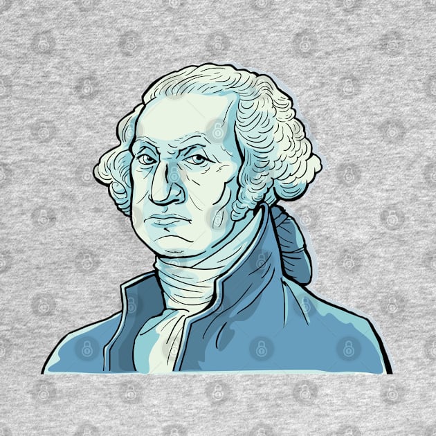 portrait of George Washington in blue tones by duxpavlic